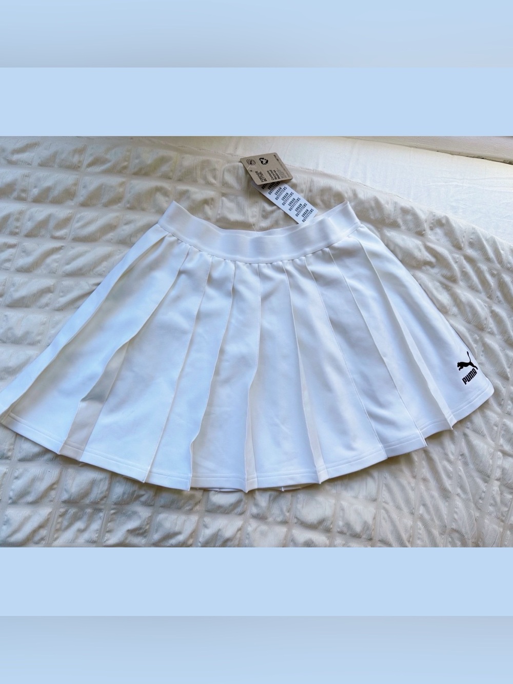 Puma White Pleated Mini Tennis Skirt